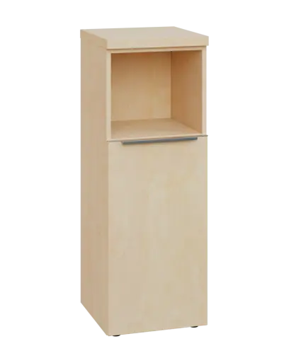 SIN 3 - 4DN kancelářská skříň, 1-dveřová/nika, pravá, 1120x400x400, bříza světlá